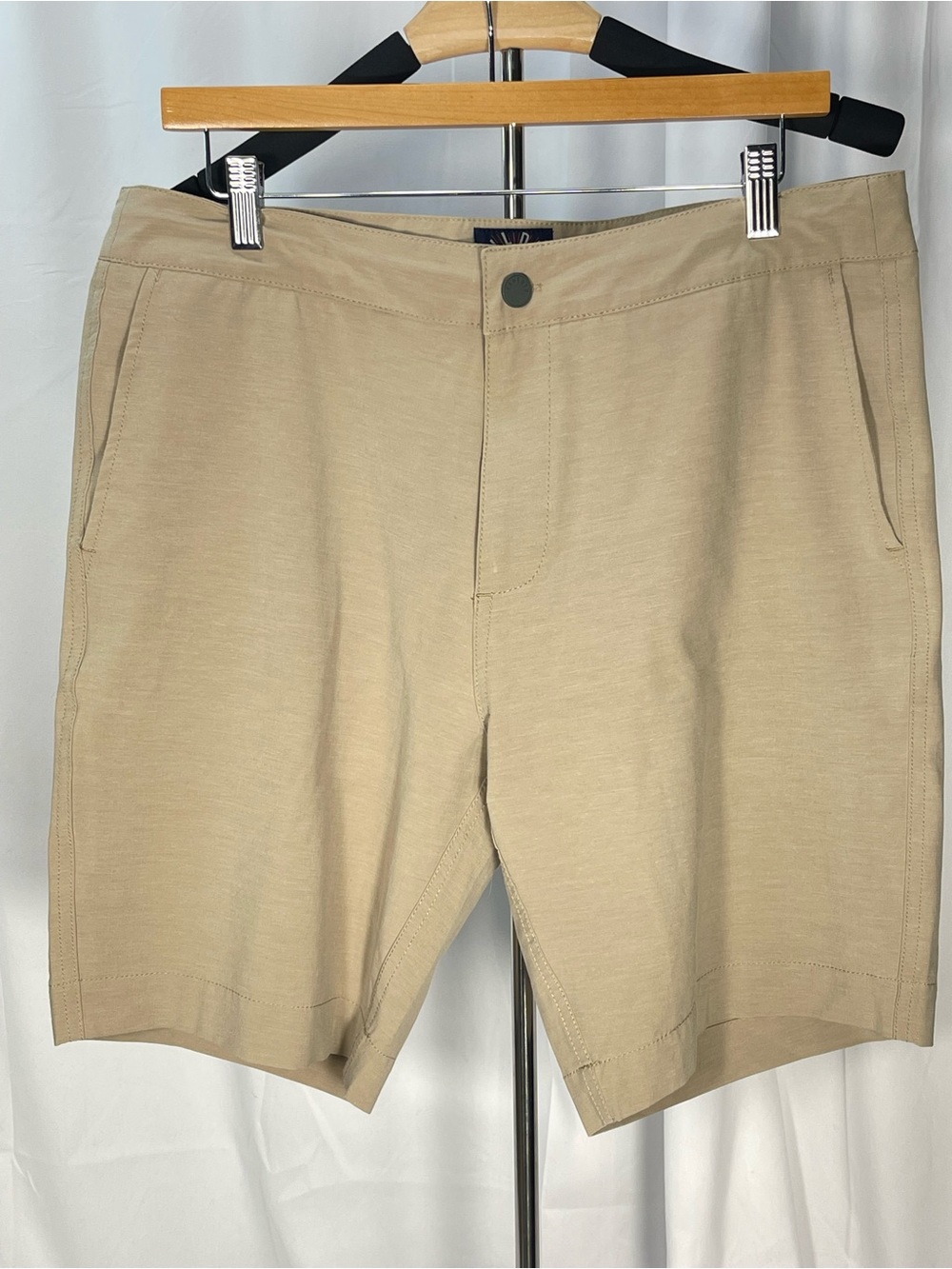 Faherty Khaki Flat-Front Stretch “ All Day” Shorts Sz 33